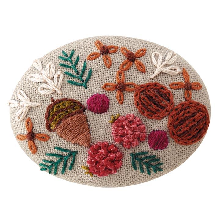 Olimpas Silk French Embroidery Brooch Kit K9083 Brown