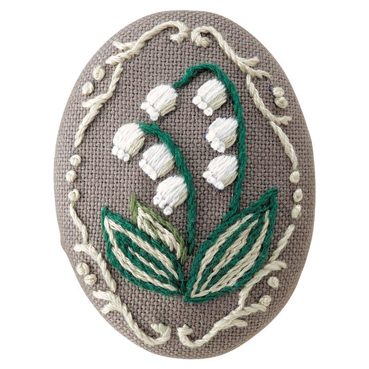 Olimpas Silk French Embroidery Brooch Kit K9085 White