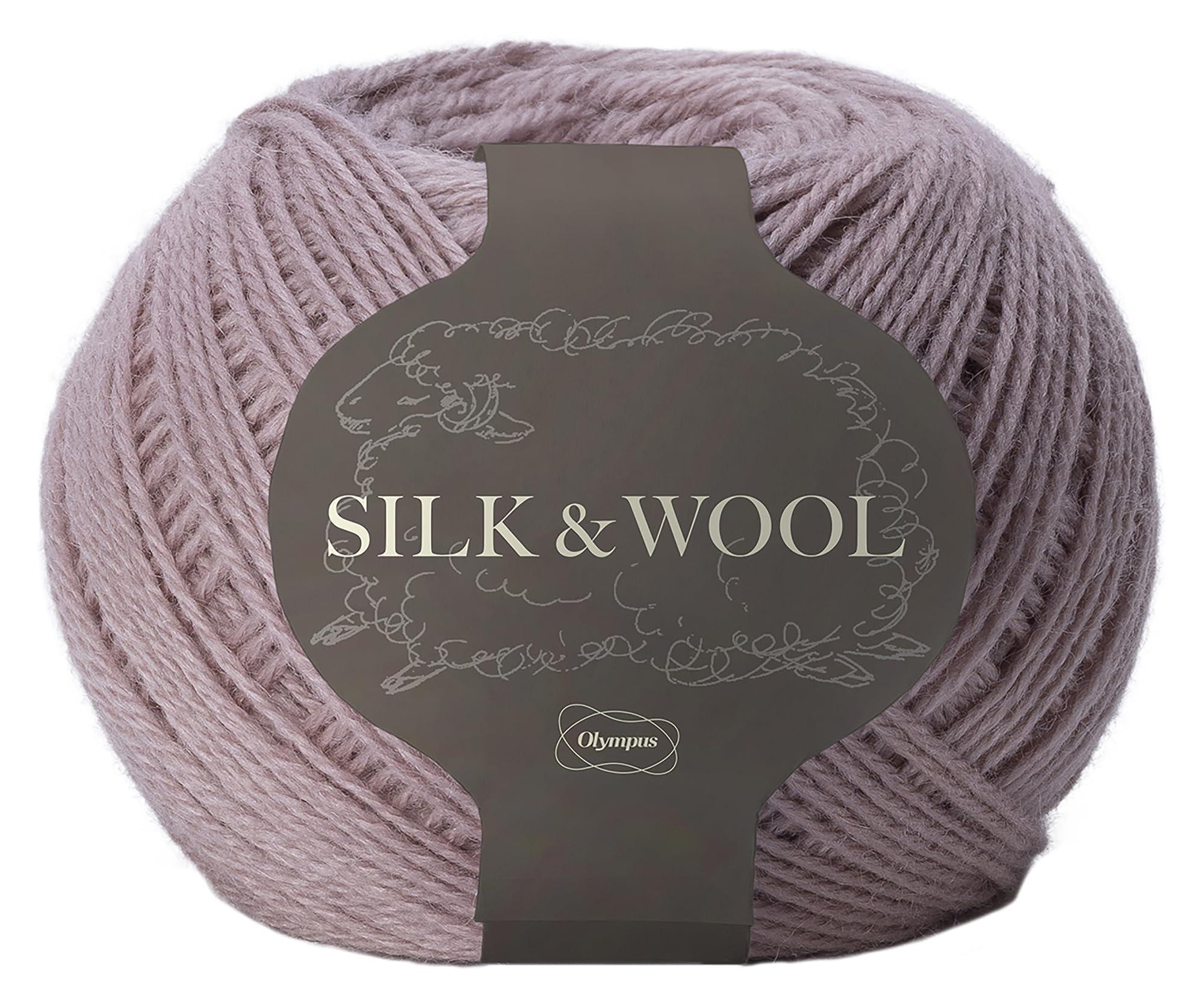 Olimpas Silk Hand-Knitting Yarn, Medium Weight, SILK&WOOL COL. 4 Pink, Approx. 50g (205m)