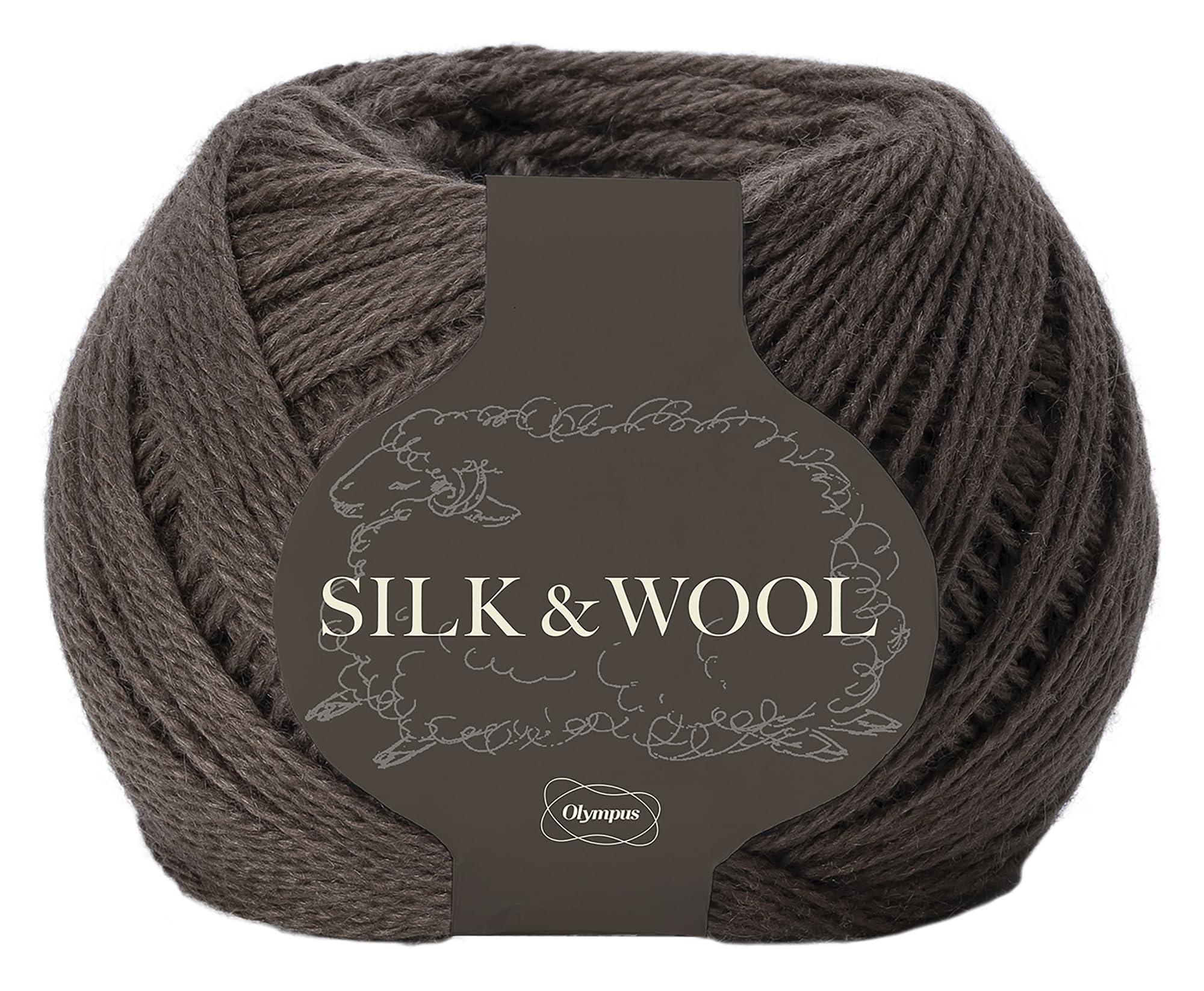 Olimpas Silk Hand-Knitting Yarn, Medium Weight SILK&WOOL COL. 7 Charcoal Gray Approx. 50g / 205m