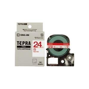 Kingjim Tepla PRO Tape Cartridge 24mm White Label/Red Text Length 8m SS24R