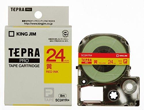 King Jim Tape Cartridge Tepla PRO 24mm SC24YR Yellow with Red Text