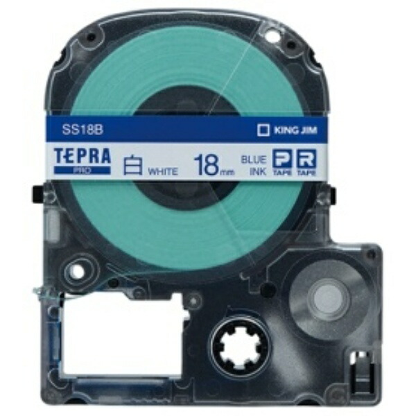 King Jim Tepla PRO Tape Cartridge 18mm White Label/Blue Text Length 8m SS18B