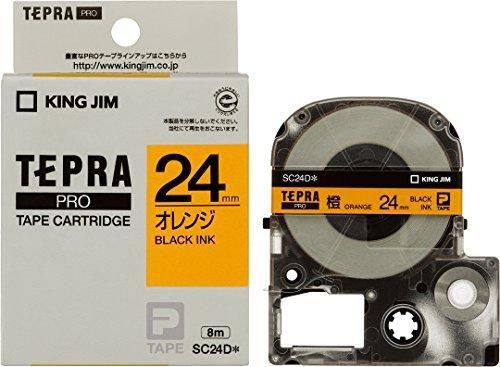 King Jim Tape Cartridge Tepla PRO SC24D 24mm Orange/Black Text