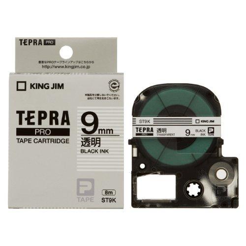 King Jim Tepla PRO Tape Cartridge 9mm Transparent Label/Black Text Length 8m ST9K