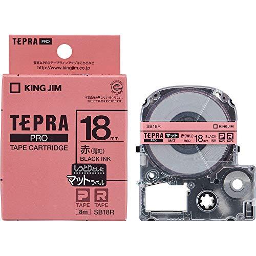 King Jim Tepla PRO Tape Cartridge Matte Label 18mm Light Pink/Black Text 8m SB18R