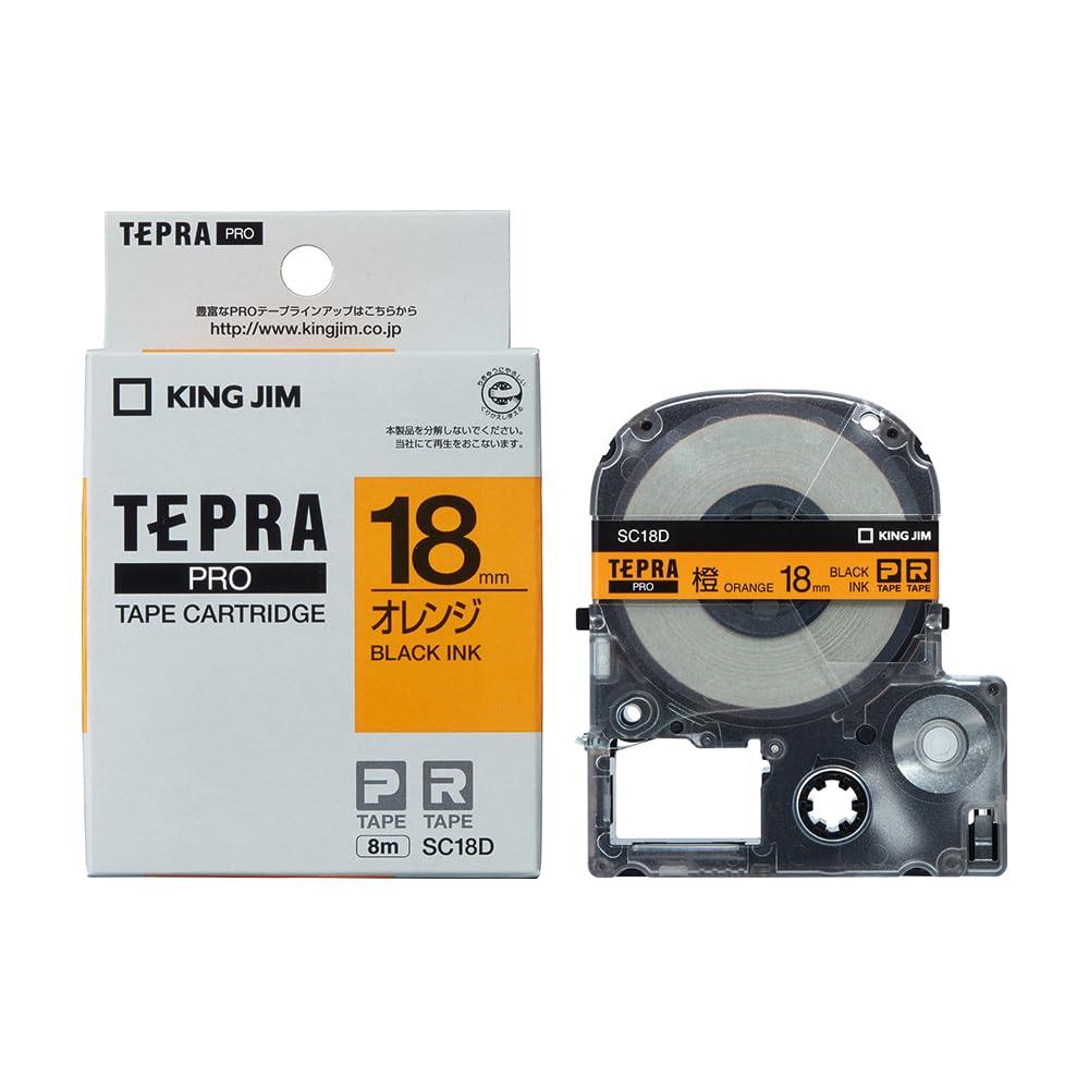King Jim Tape Cartridge Tepla PRO 18mm SC18D Orange