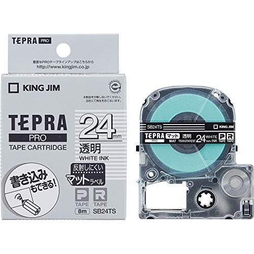 King Jim Tepla PRO Tape Cartridge Matte Label 24mm Transparent/White Text 8m SB24TS