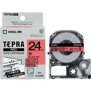 King Jim Tepla PRO Tape Cartridge Clean-Peel Labels 24mm Red Label/Black Text Length 8m SC24RE