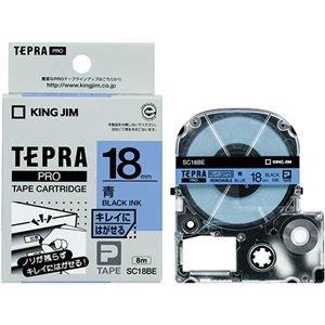 King Jim Tepla PRO Tape Cartridge Clean-Peel Labels 18mm Blue Label/Black Text Length 8m SC18BE
