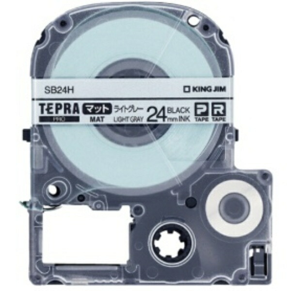 King Jim Tepla PRO Tape Cartridge Matte Label 24mm Light Gray/Black Text 8m SB24H