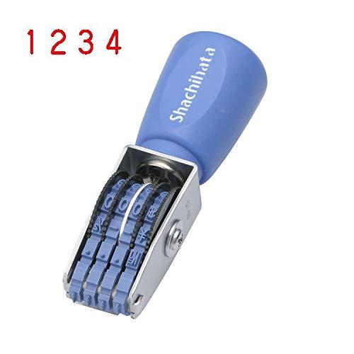 Shachihata Stamp Rotating Rubber Stamp, 4-Line English, Size 5 Imprint Size: Approx. 20 x 4 mm Gothic Font