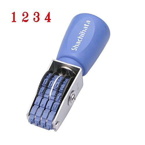 Shachihata Stamp Rotating Rubber Stamp, 4-Line English, Size 5 Imprint Size: Approx. 20 x 4 mm Mincho Typeface