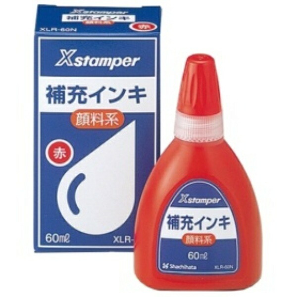 Shachihata X-Stamp Refill Ink Pigment-Based General Use 60ml Red XLR-60N 1 Bottle