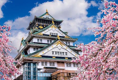 Yanoman 108-Piece Jigsaw Puzzle Large Pieces Japanese Scenery Spring Sky and Osaka Castle Osaka (26x38cm) 01-2091 Includes: Piece Request Postcard, Glue, Spatula, Service Card, Jigsaw Puzzle Instructions