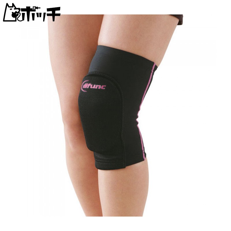 D&M Knee Support for Volleyball, 10mm Thin Pad, Adult Size, 1 Piece, Made in Japan, Black x Pink, Size S, D-808 Tricot Knee, Defunk, Shock Absorption, Breathable, Stretch, Sweat Absorption, Quick Dry, Support, Unisex, JVA Approved