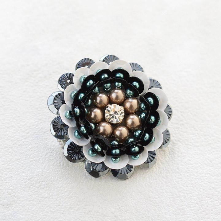 MIYUKI Bead Kit Enjoy with Bead Embroidery Needles Haute Couture Bead Embroidery Kit Circular 3D Flower Brooch HCK-001