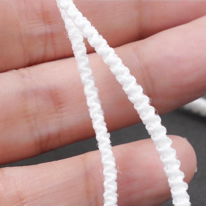 Mall Mask Elastic Band, 3mm Width, White, 100M Roll