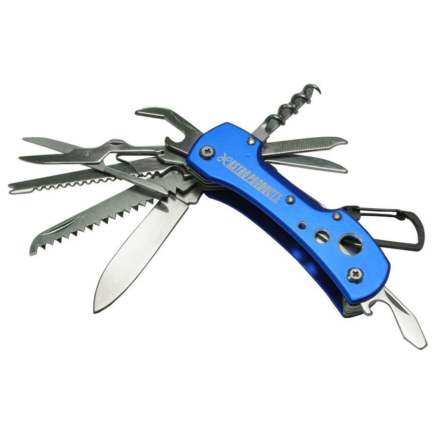 AP Camping Knife Blue | Swiss Army Knife Folding Tool Outdoor Multi-Tool Keychain