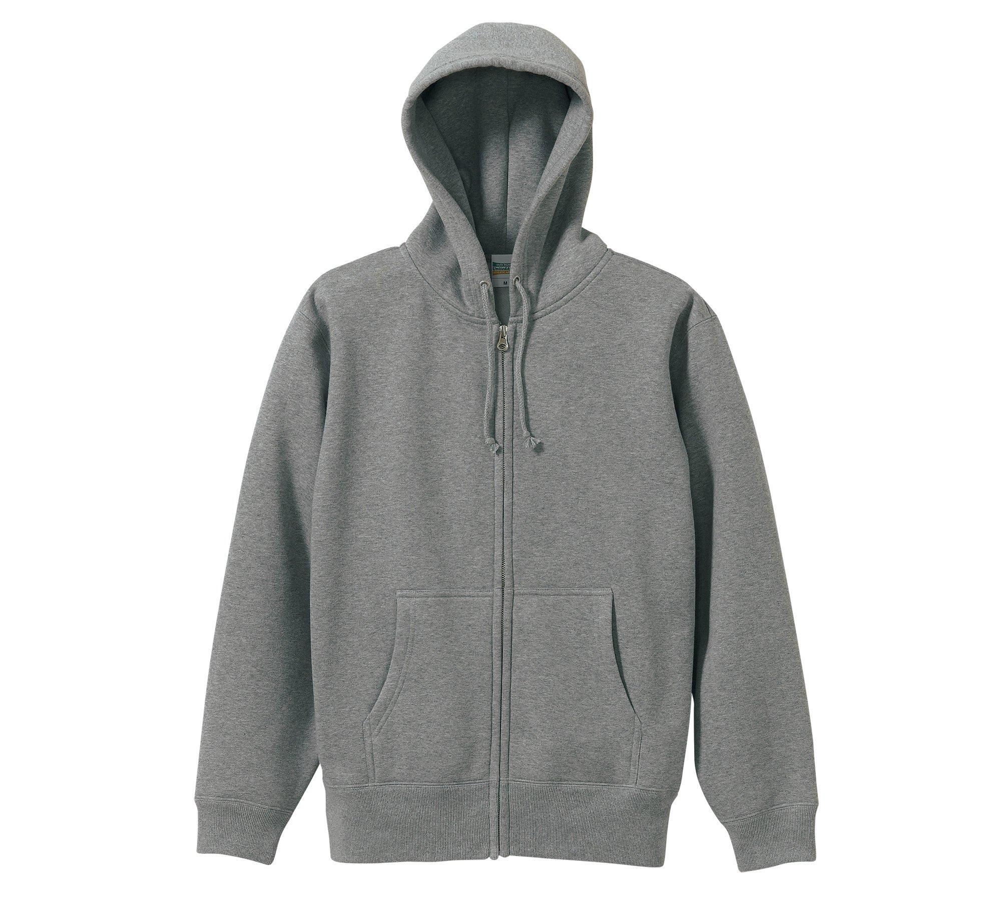 [United Athle] 10.0 oz T/C Sweatshirt Full-Zip Hoodie (Brushed Lining) 562001 714 Heather Gray L