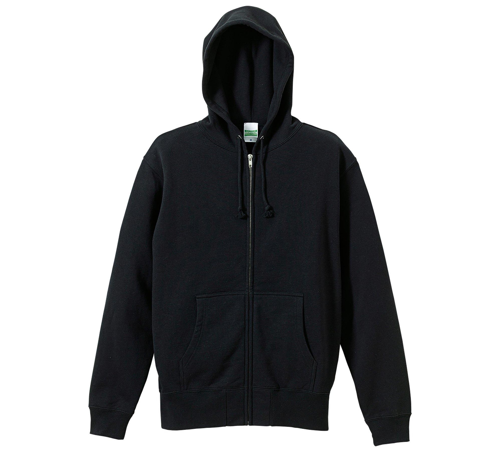 [United Athle] 10.0 oz Sweatshirt Full-Zip Hoodie (Brushed Pile Lining) 521301 002 Black S