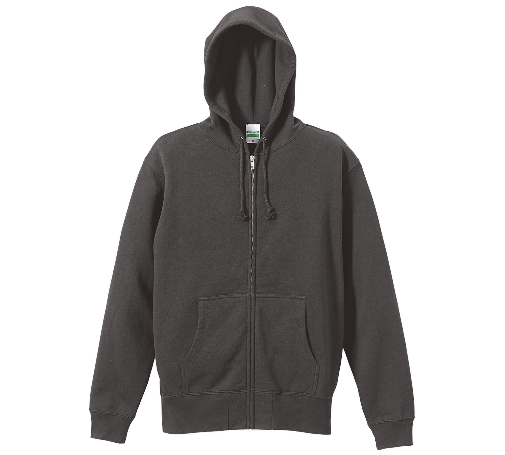 [United Athle] 10.0 oz Sweatshirt Full-Zip Hoodie (Brushed Fleece Lining) 521301 007 Charcoal L
