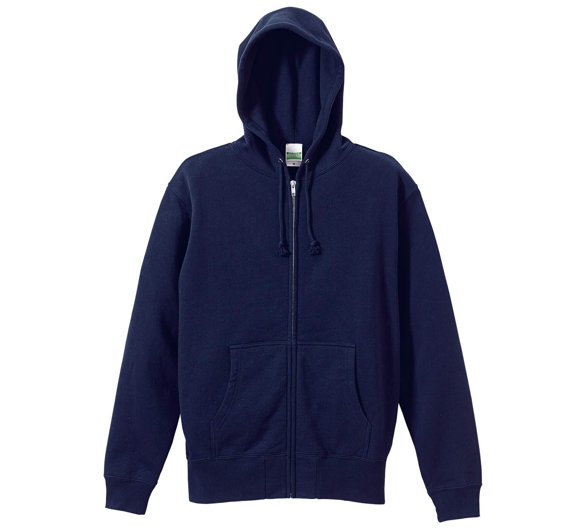 [United Athle] 10.0 oz Sweatshirt Full-Zip Hoodie (Brushed Fleece Lining) 521301 086 Navy L