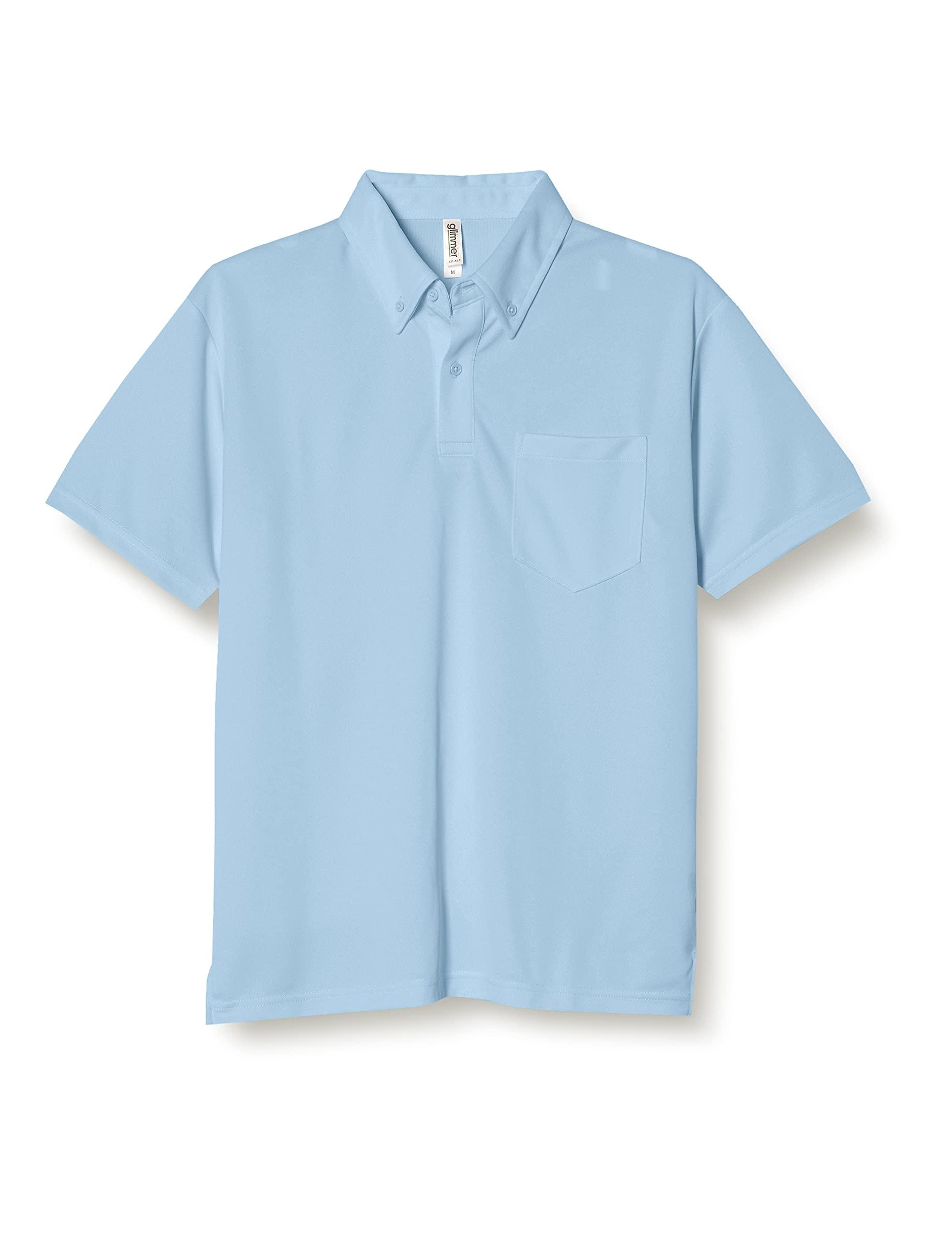 [Glimmer] Short-Sleeve 4.4 oz Dry Button-Down Polo Shirt [With Pocket] 00331-ABP Light Blue 5L (Equivalent to Japanese Size 5L)