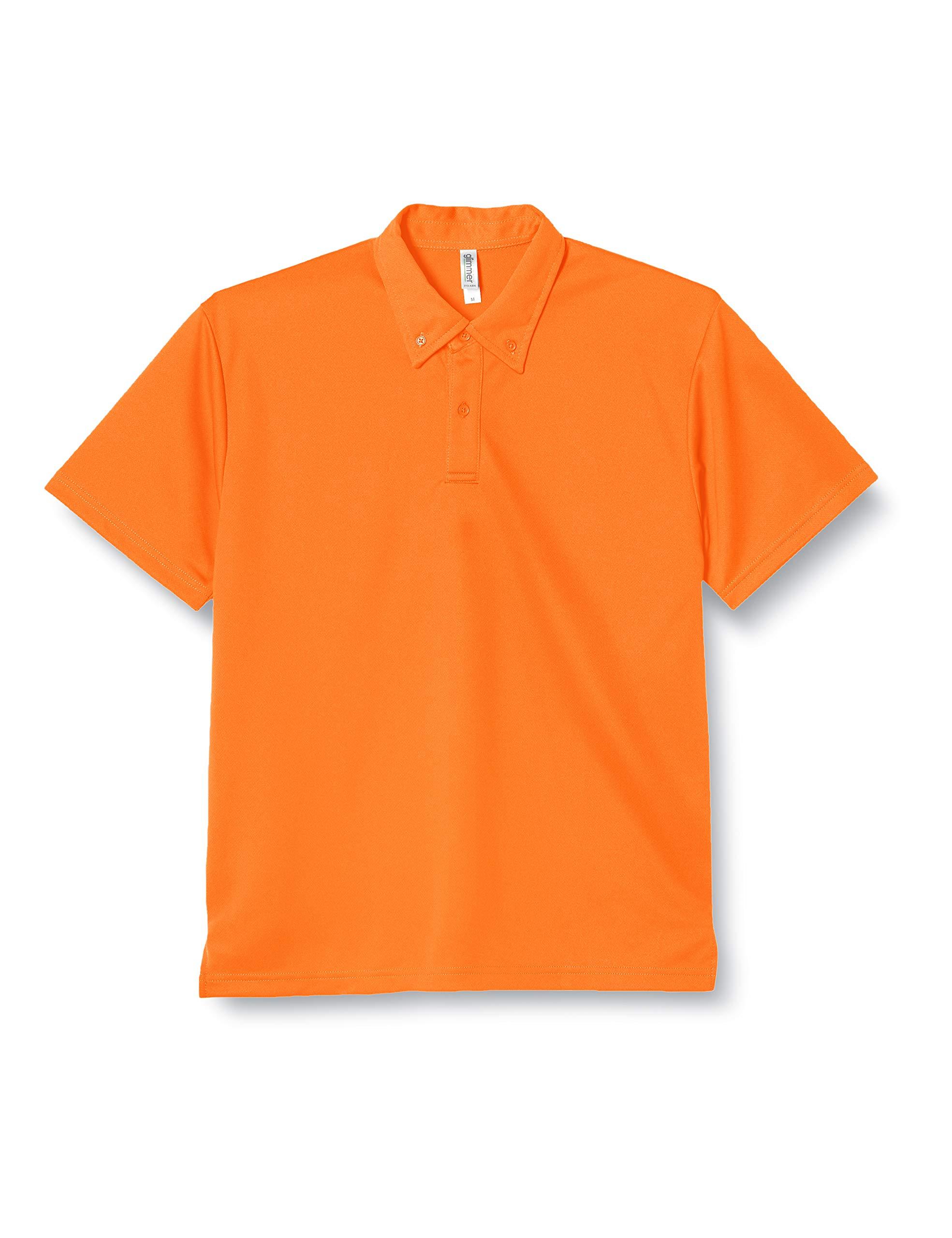 [Glimmer] Short Sleeve 4.4 oz Dry Button-Down Polo Shirt (No Pocket) 00313-ABN Orange 3L 3L (Equivalent to Japanese Size 3L)