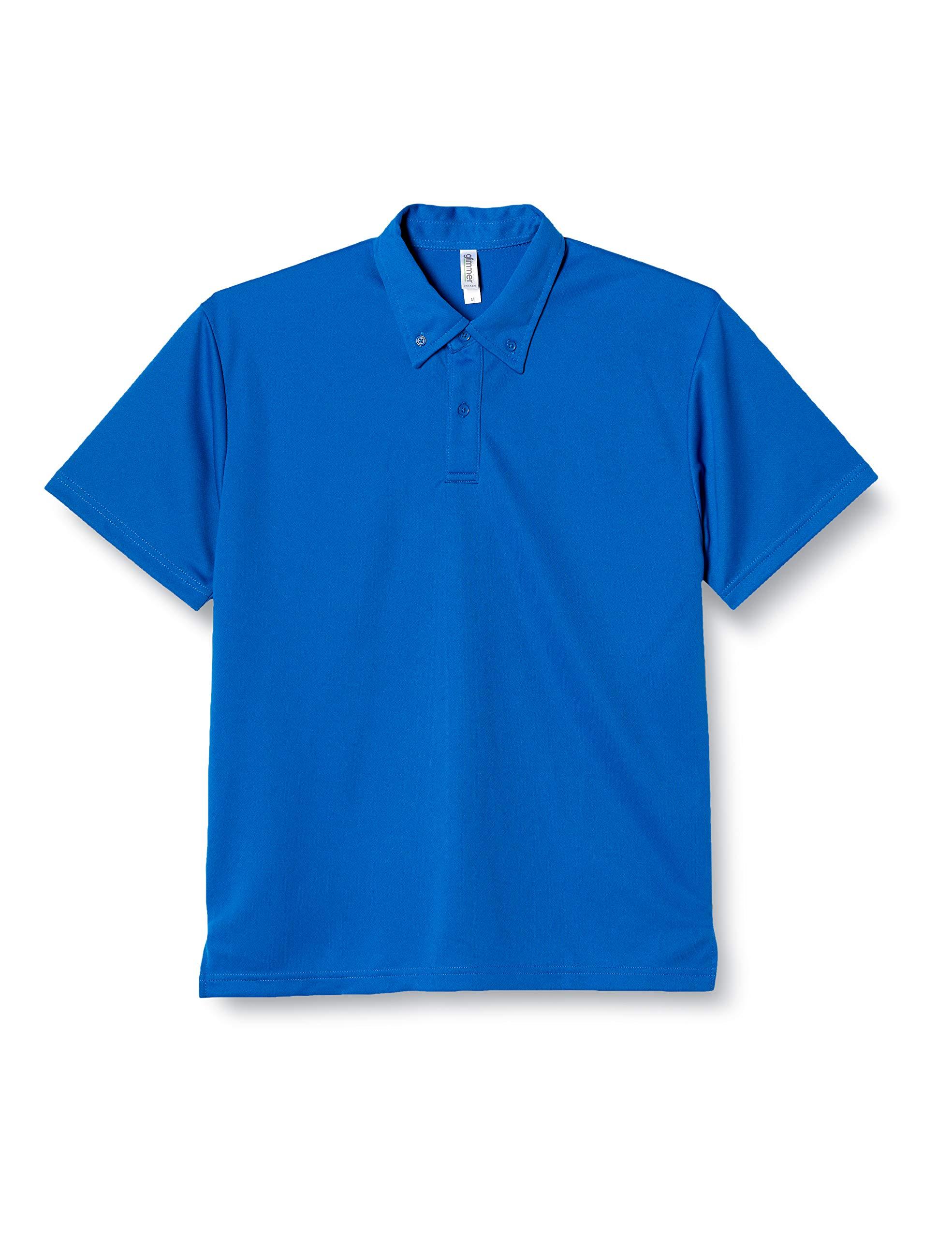 [Glimmer] Short Sleeve 4.4 oz Dry Button-Down Polo Shirt Royal Blue 5L (No Pocket) 00313-ABN 5L (Equivalent to Japanese Size 5L)