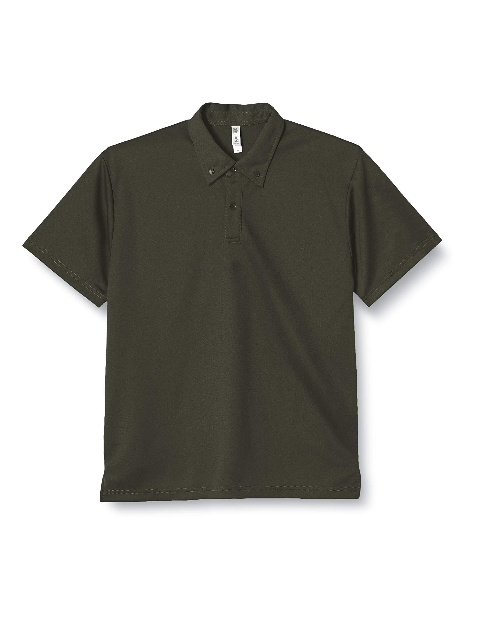 [Glimmer] Short Sleeve 4.4 oz Dry Button-Down Polo Shirt Army Green 5L (No Pocket) 00313-ABN Men's 5L (Equivalent to Japanese Size 5L)
