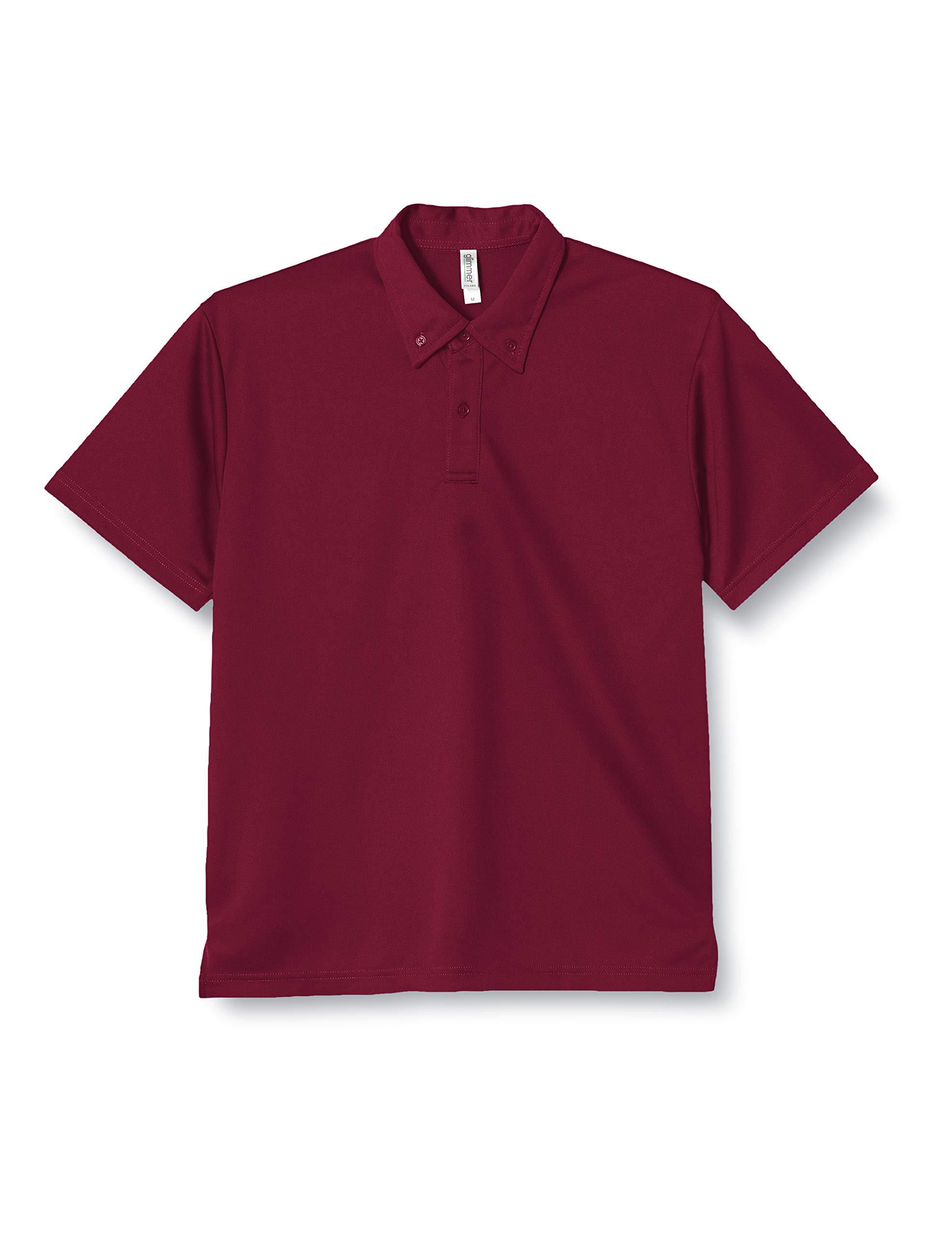 [Glimmer] Short Sleeve 4.4 oz Dry Button-Down Polo Shirt Burgundy 3L (No Pocket) 00313-ABN Men's 3L (Equivalent to Japanese Size 3L)