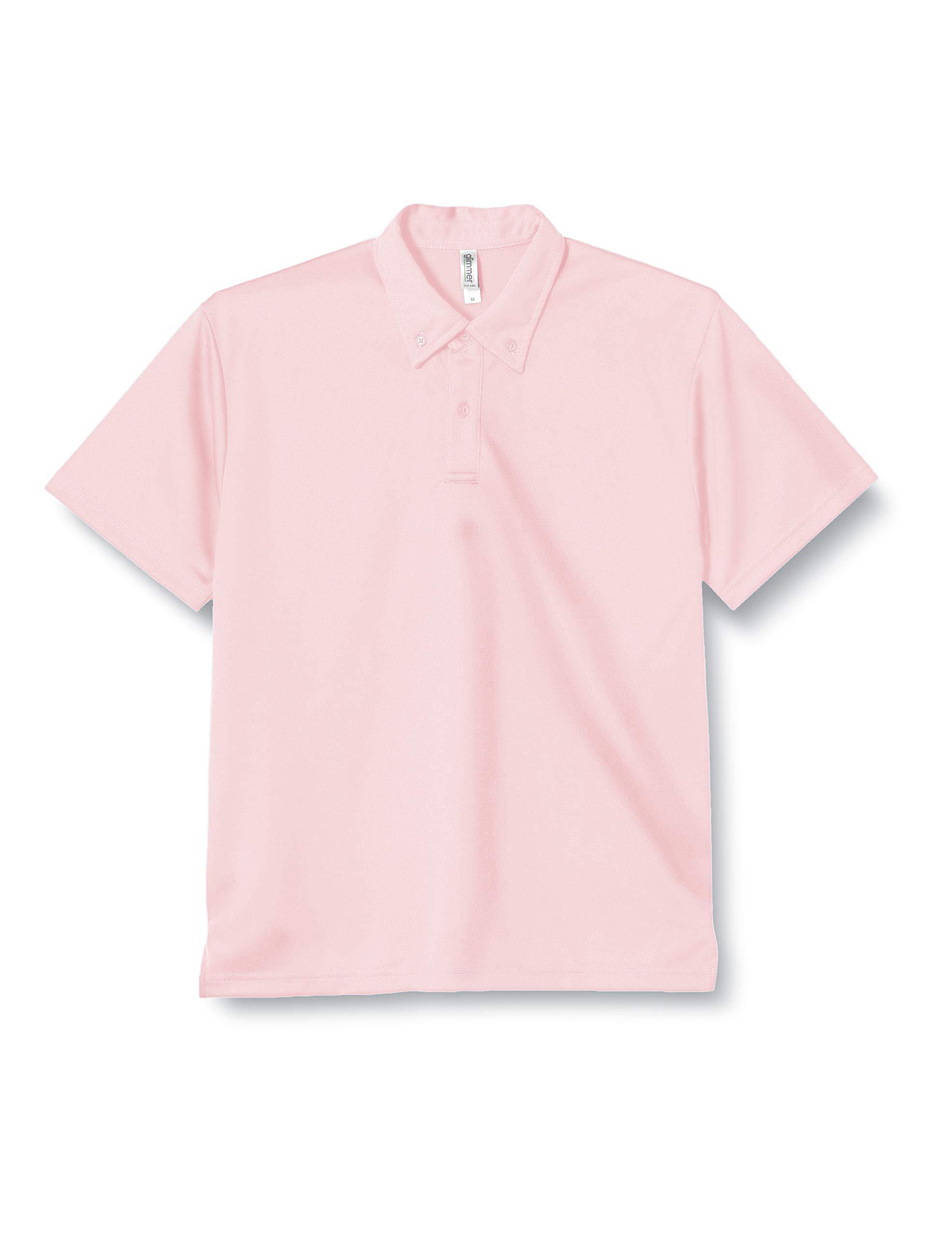 [Glimmer] Short Sleeve 4.4 oz Dry Button-Down Polo Shirt Light Pink 5L (No Pocket) 00313-ABN Men's 5L (Equivalent to Japanese Size 5L)