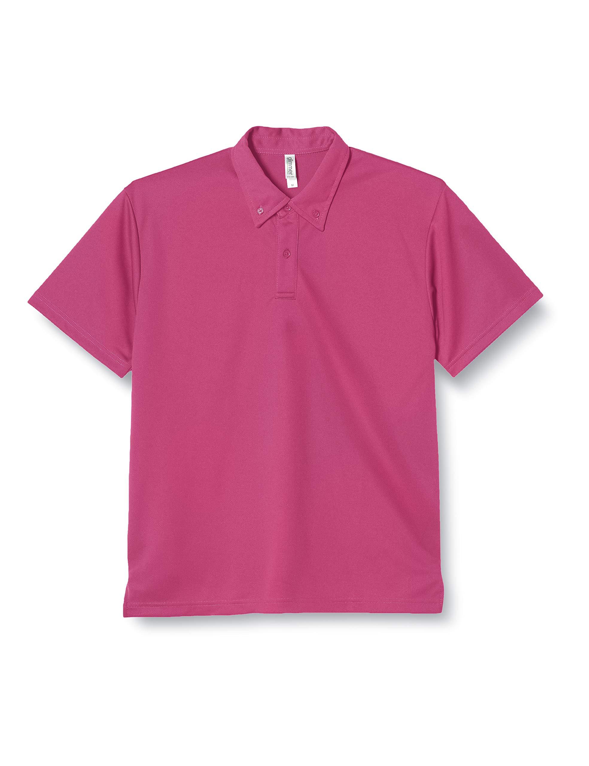 [Glimmer] Short Sleeve 4.4 oz Dry Button-Down Polo Shirt Hot Pink 4L (No Pocket) 00313-ABN 4L (Equivalent to Japanese Size 4L)