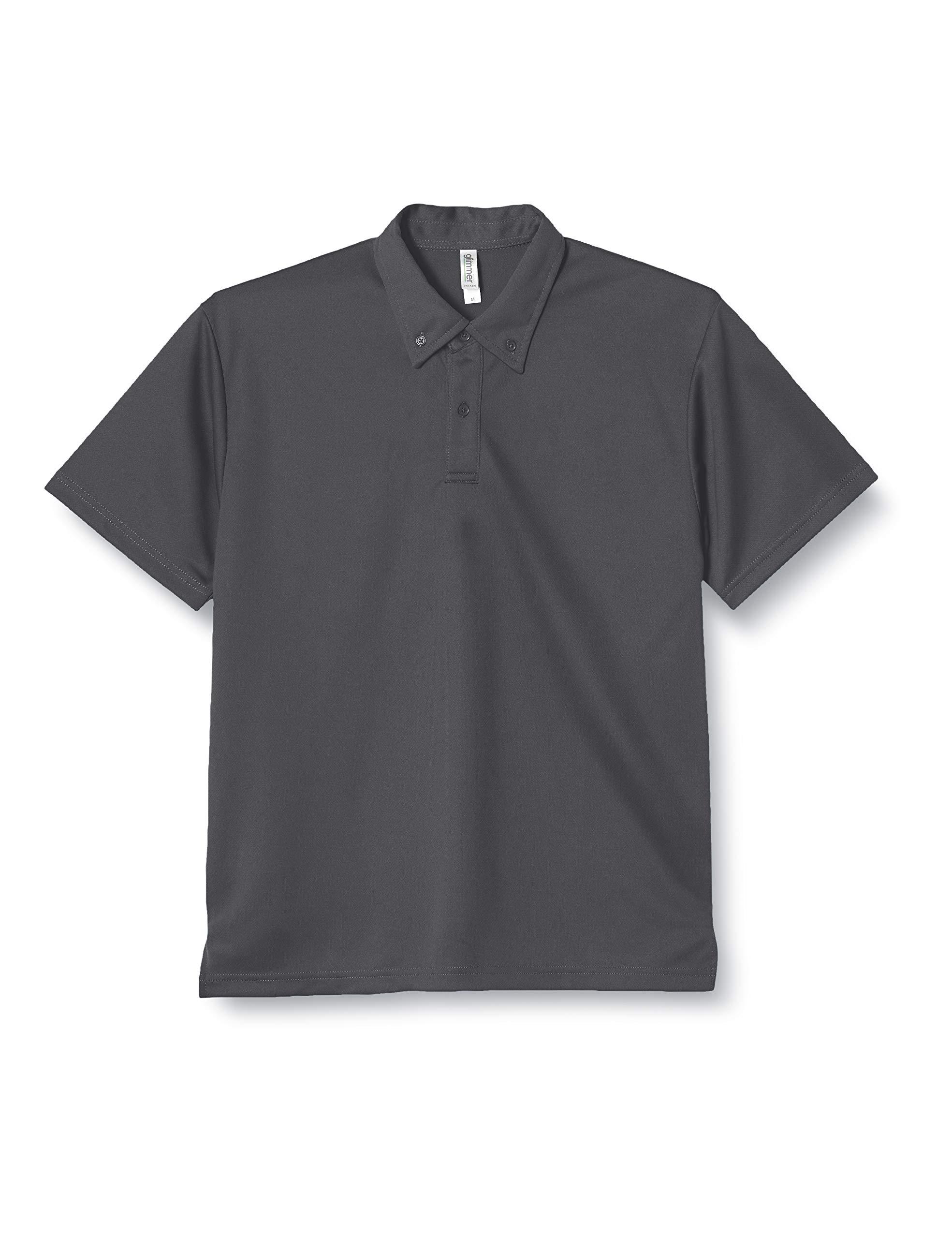 [Glimmer] Short Sleeve 4.4 oz Dry Button-Down Polo Shirt Dark Gray 5L (No Pocket) 00313-ABN 5L (Equivalent to Japanese Size 5L)