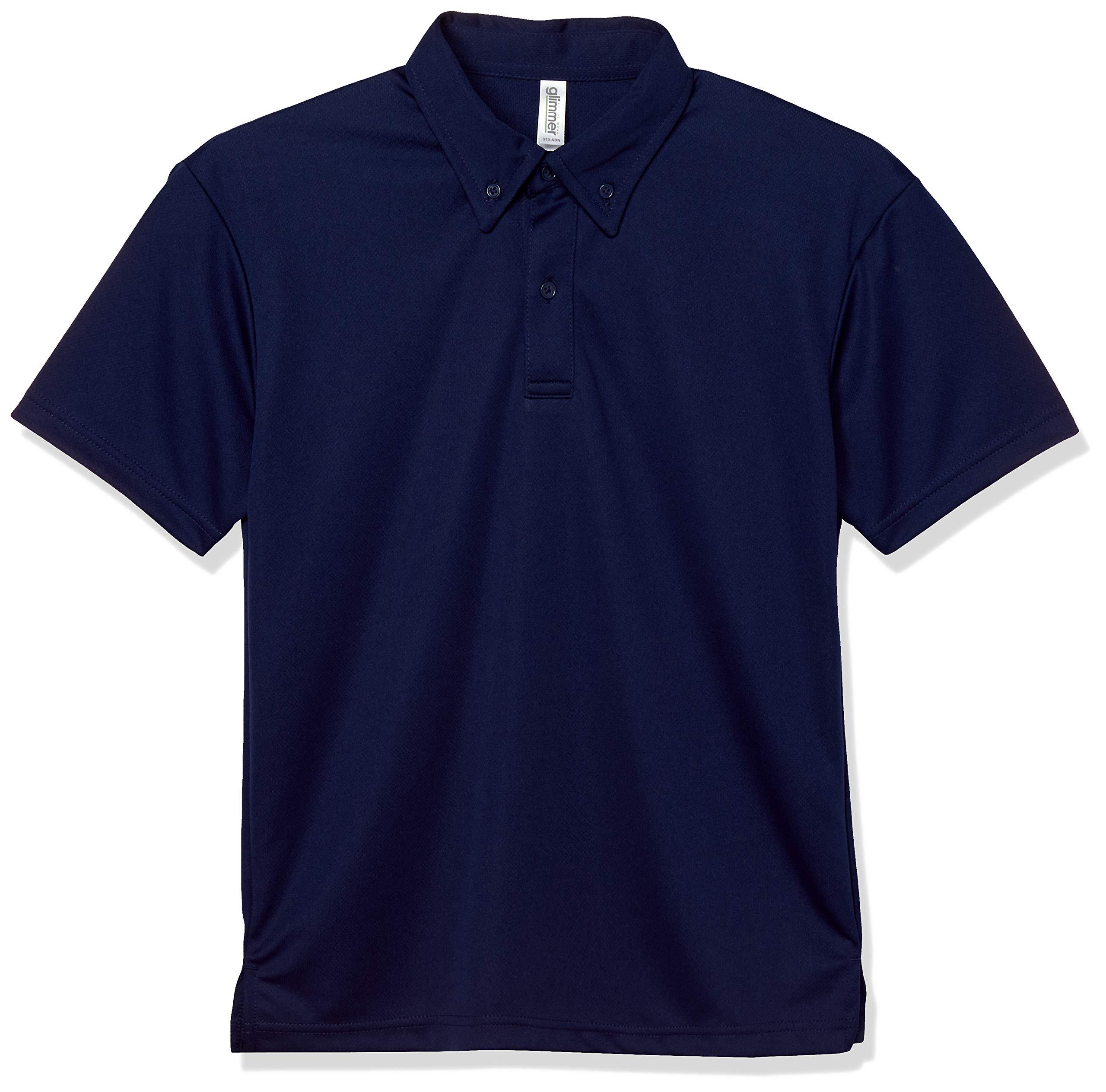 [Glimmer] Short Sleeve 4.4 oz Dry Button-Down Polo Shirt [No Pocket] Metro Blue Japan 4L (-)