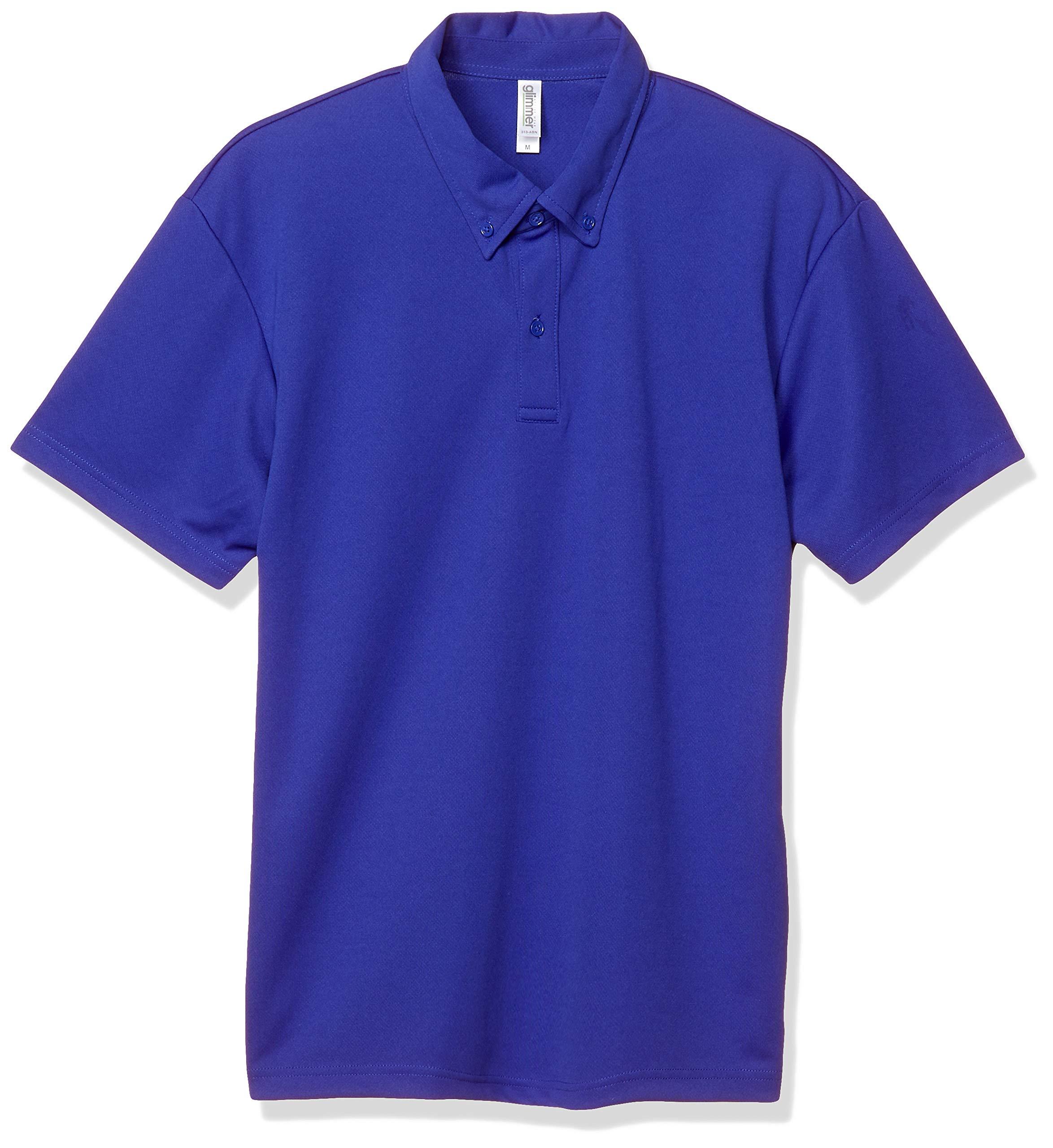 [Glimmer] Short Sleeve 4.4 oz Dry Button-Down Polo Shirt [No Pocket] Japan Blue Japan 5L (-)