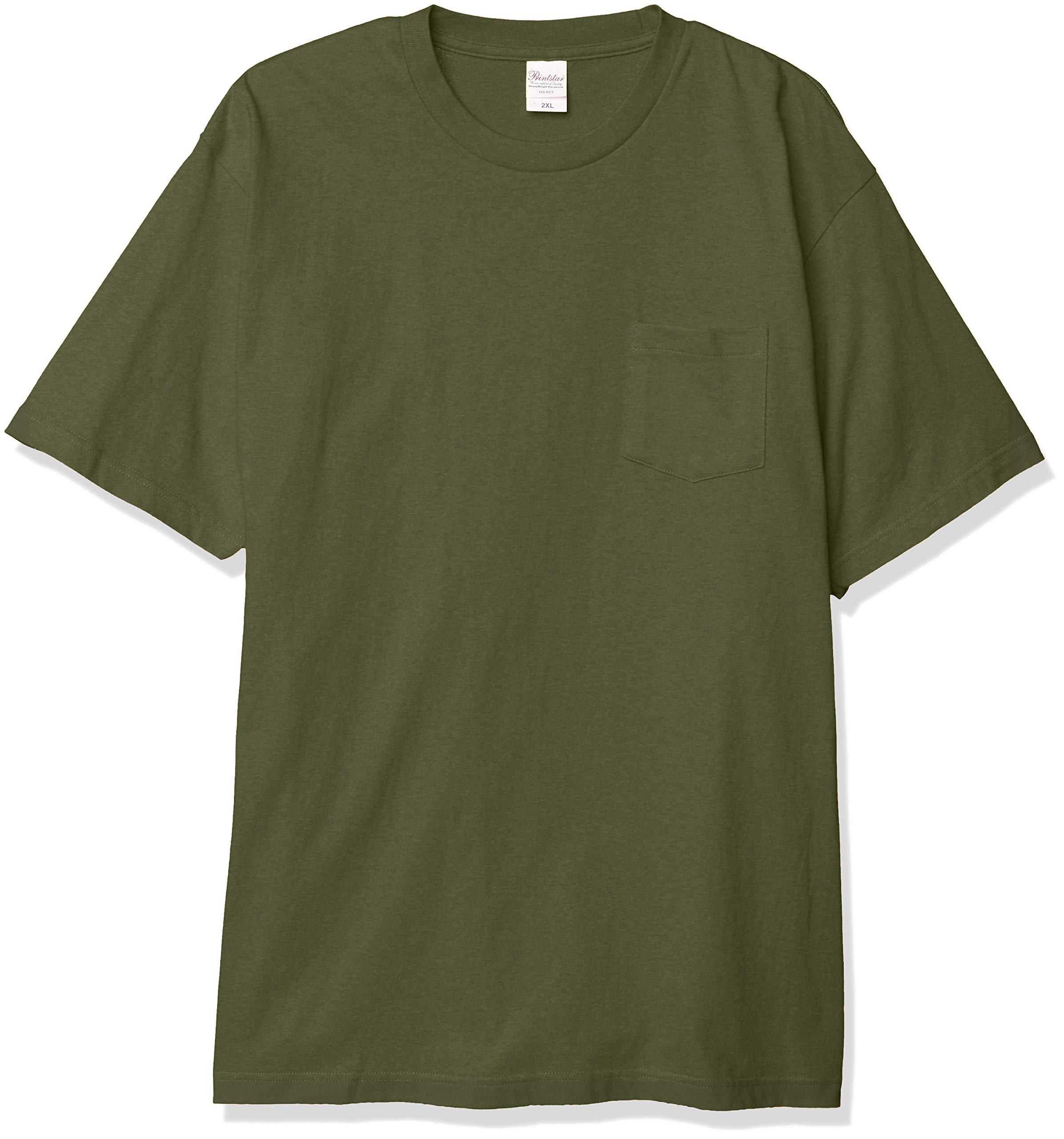 [Printstar] Short Sleeve 5.6 oz Heavy Weight Pocket T-Shirt Army Green Japan 2XL (-)