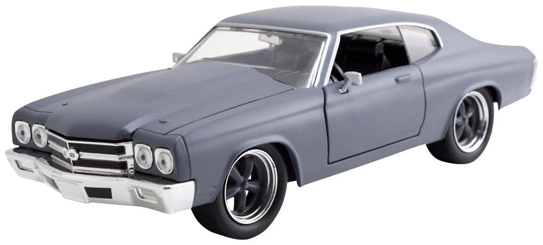 Jada Toys Fast & Furious Series 1/24 F&F Dominic's Chevy Chevelle SS Matte Gray Ready-to-Display Model