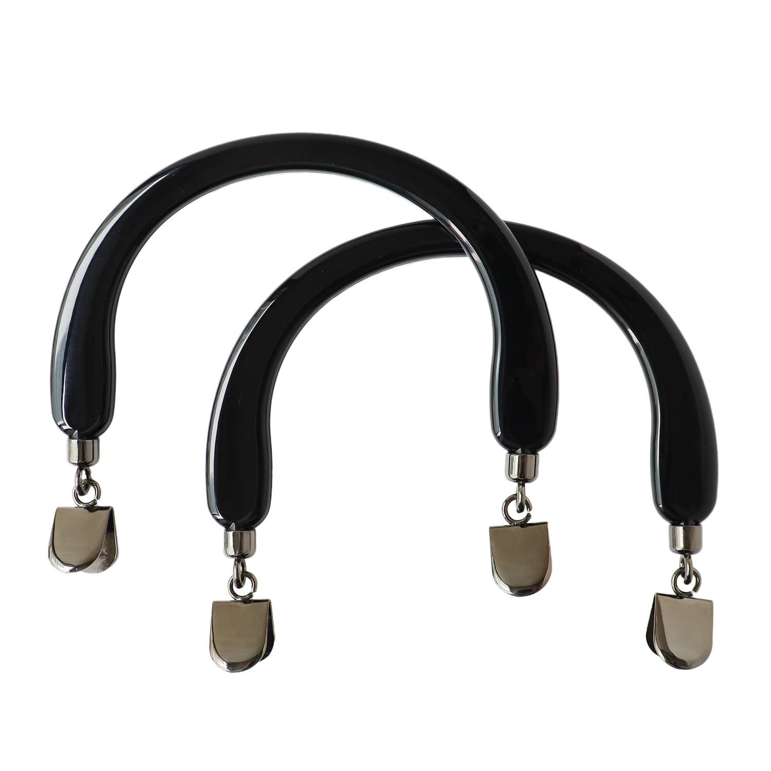 Nippon Chuko Plastic Handle Formal Type with Kwae Metal Fittings W16×H15cm K254-B Craft Supplies Bag Materials Handle