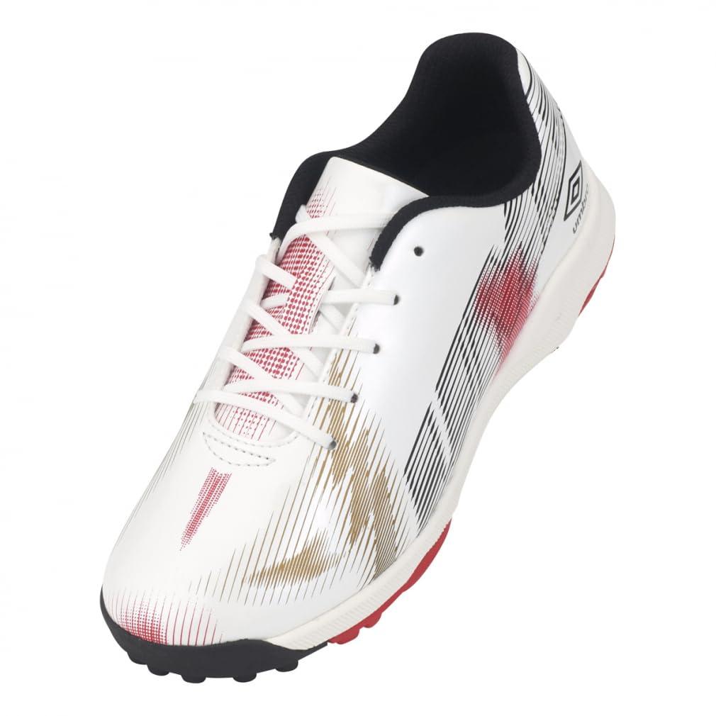 [Umbro] Training Shoes Soccer Junior Kids Wide First Soccer Shoes Children School S. White/Black/K. Red (UF4FCST8J) 22.5 cm