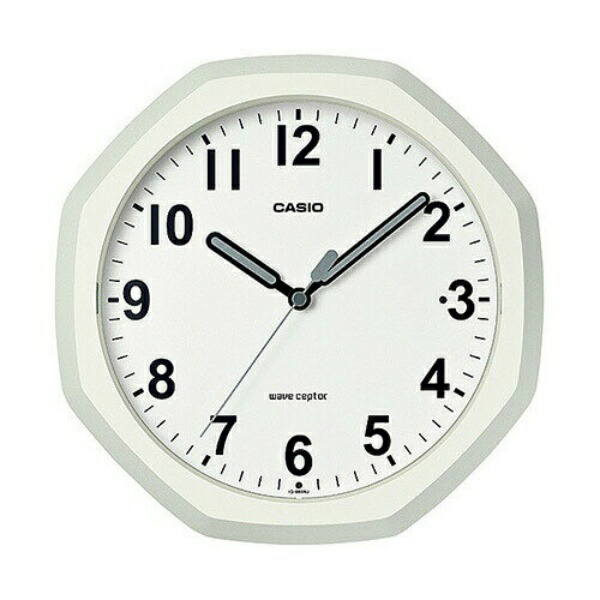 CASIO Wall Clock Radio-Controlled Clock Cream Analog Auto-Light Night Second Hand Stop Dual-Purpose Stand/Wall Mount IQ-888NJ-7JF