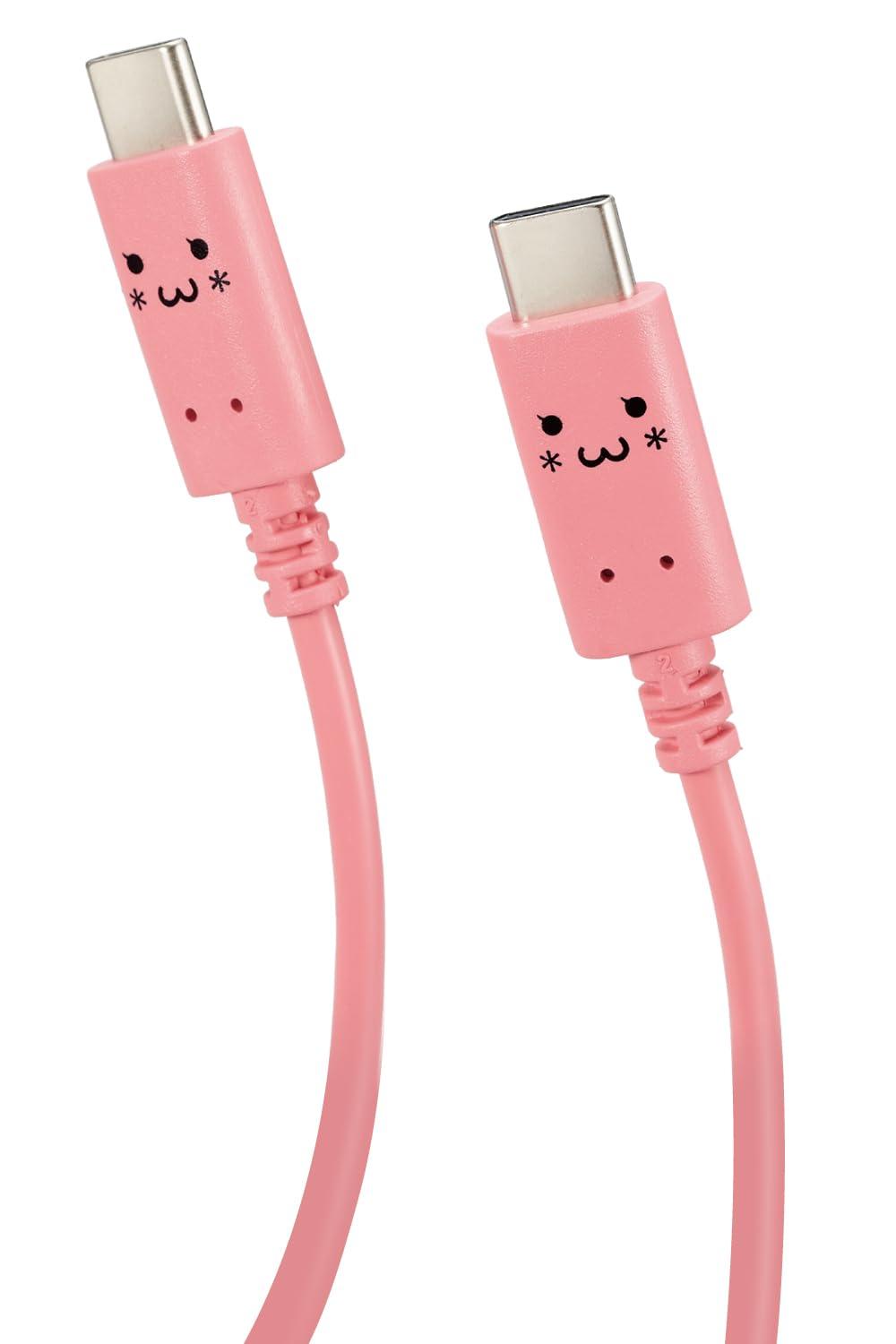ELECOM USB-C to USB-C Cable 60W 20V 3A 1m USB PD Compatible Tokimeki (Pink × Black) MPA-CCF10PNF