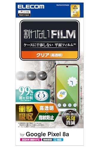 ELECOM Google Pixel 8a Screen Protector Fingerprint Sensor Compatible Glossy Finish Anti-Glare Fingerprint Resistant Shock Absorption Impact Resistant Zero Air Bubbles Re-positionable Self-Adhesive PM-P241FLFPAGN