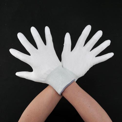 [L] Gloves (Cut-resistant/High-strength polyethylene/polyurethane) Body: White Wrist: Green L