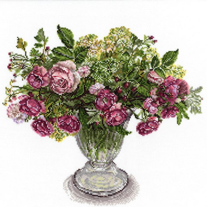 LECIEN Embroidery Kit COSMO Fujico Collection Autumn Rose Arrangement No.552110