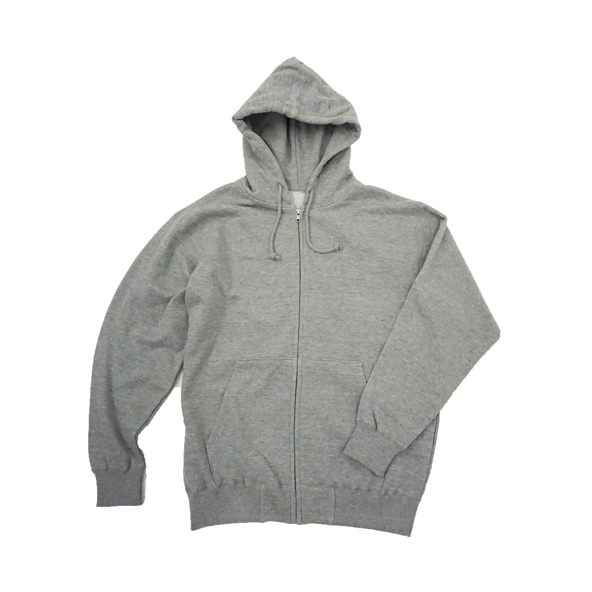 [LifeMax] Hooded Sweatshirt 10oz Hooded Zip-Up Hoodie (Brushed Fleece Lining) Heather Gray