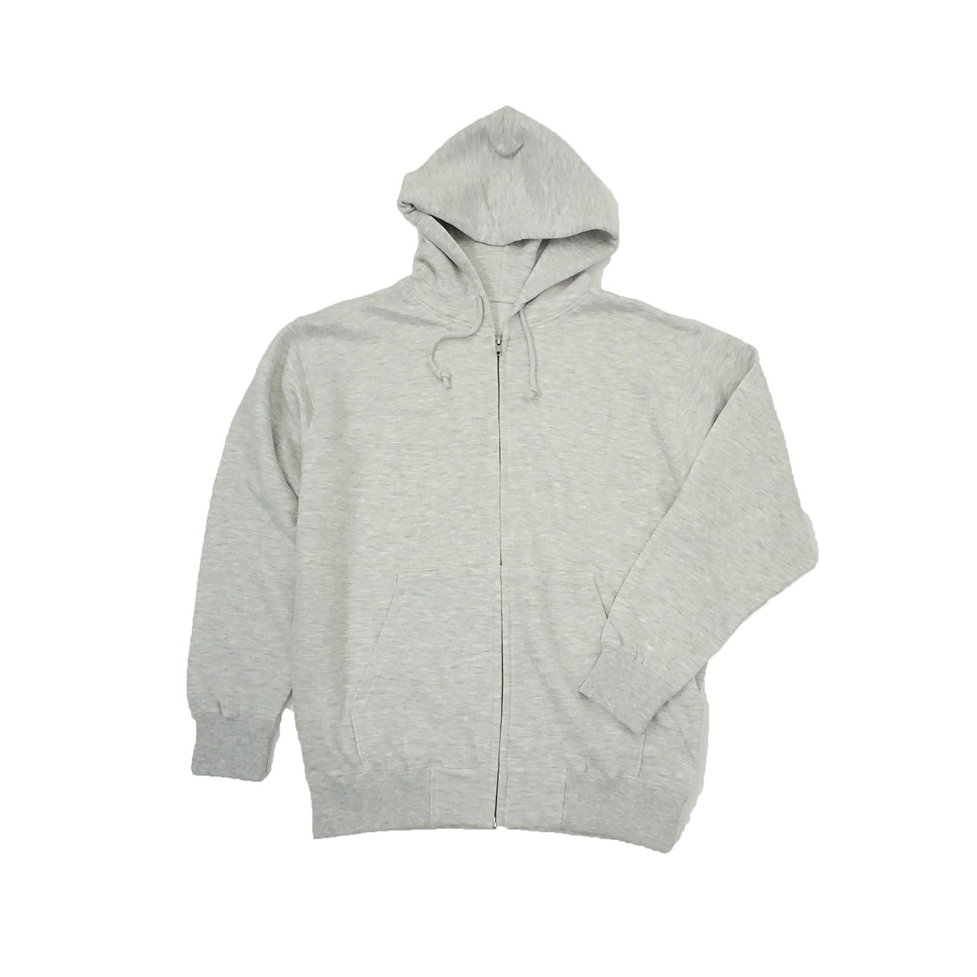 [LifeMax] Hooded Sweatshirt 10oz Hooded Zip-Up Hoodie (Brushed Fleece Lining) Ash