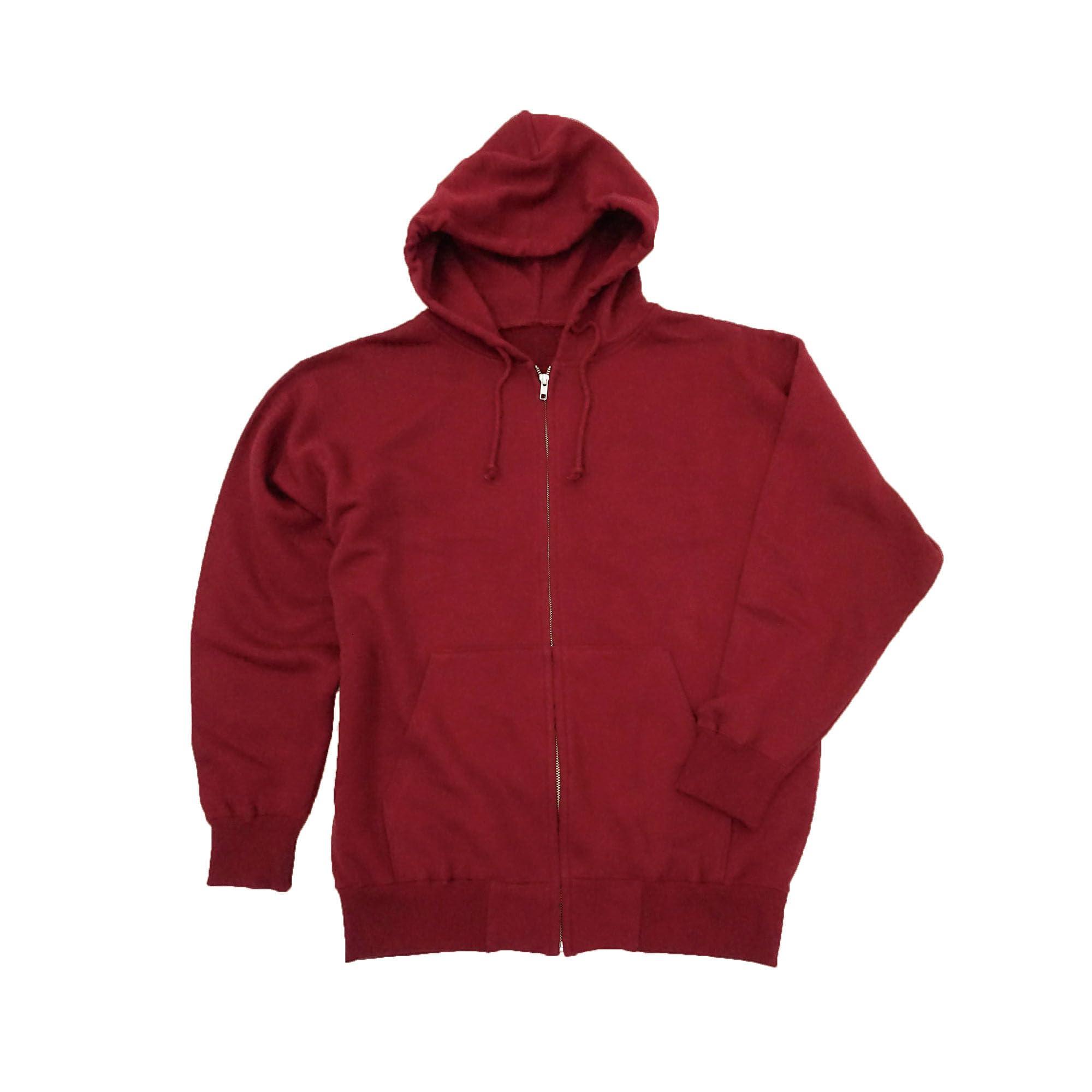 [LifeMax] Hooded Sweatshirt 10oz Hooded Zip-Up Hoodie (Brushed Fleece Lining) Burgundy