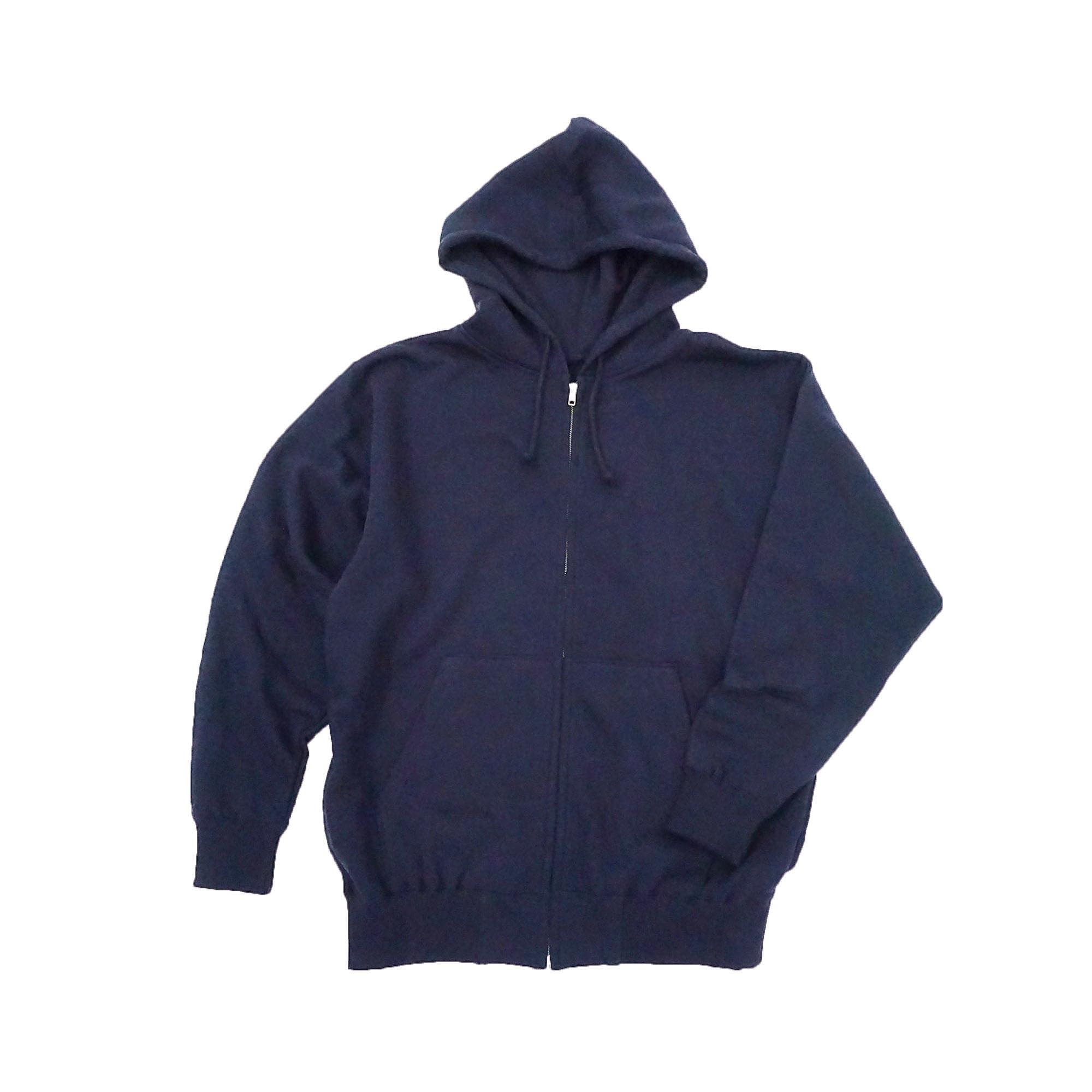 [LifeMax] Hooded Sweatshirt 10oz Hooded Zip-Up Hoodie (Brushed Fleece Lining) Navy